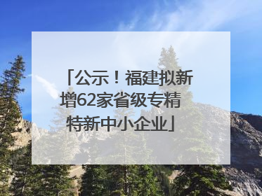 公示！福建拟新增62家省级专精特新中小企业