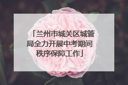 兰州市城关区城管局全力开展中考期间秩序保障工作