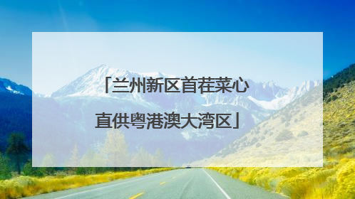 兰州新区首茬菜心直供粤港澳大湾区