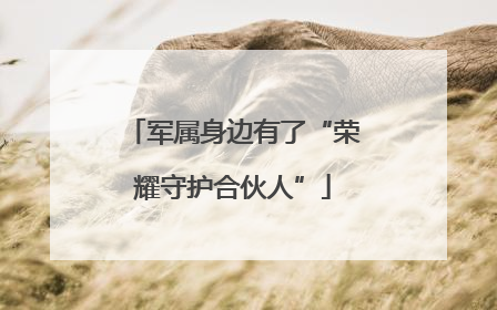 军属身边有了“荣耀守护合伙人”