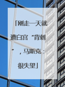 刚走一天就遭白宫“背刺”，马斯克：很失望
