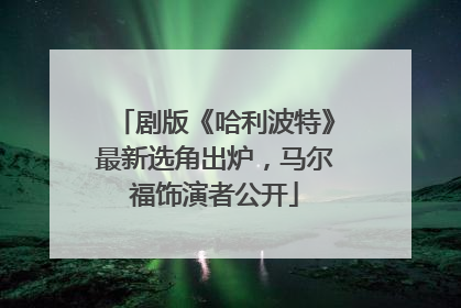 剧版《哈利波特》最新选角出炉，马尔福饰演者公开