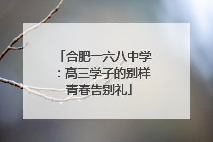 合肥一六八中学：高三学子的别样青春告别礼