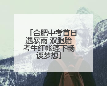 合肥中考首日遇暴雨 双胞胎考生红帐篷下畅谈梦想