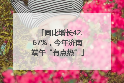 同比增长42.67%，今年济南端午“有点热”