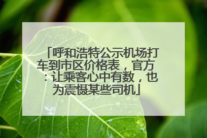 呼和浩特公示机场打车到市区价格表，官方：让乘客心中有数，也为震慑某些司机