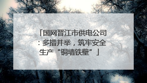 国网晋江市供电公司：多措并举，筑牢安全生产“铜墙铁壁”