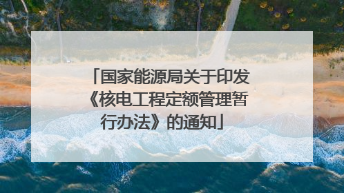 国家能源局关于印发《核电工程定额管理暂行办法》的通知