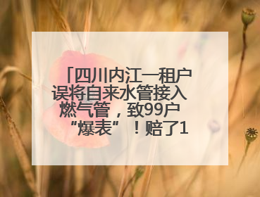 四川内江一租户误将自来水管接入燃气管，致99户“爆表”！赔了1.5万