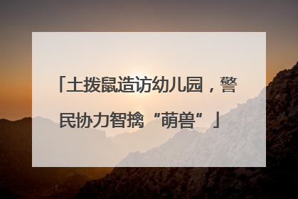 土拨鼠造访幼儿园，警民协力智擒“萌兽”