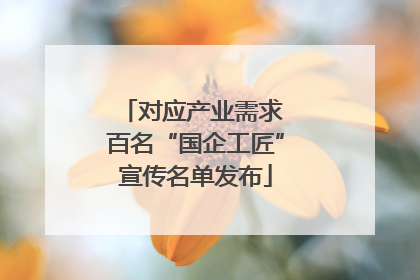 对应产业需求 百名“国企工匠”宣传名单发布