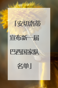 安切洛蒂宣布新一届巴西国家队名单