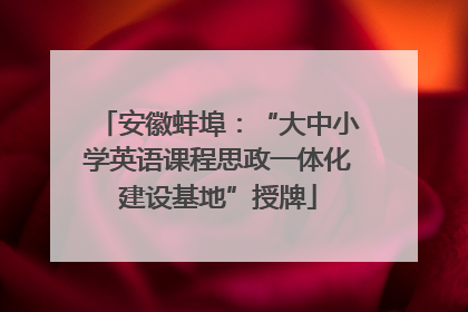 安徽蚌埠：“大中小学英语课程思政一体化建设基地”授牌