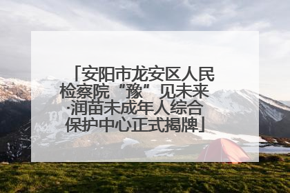 安阳市龙安区人民检察院“豫”见未来·润苗未成年人综合保护中心正式揭牌