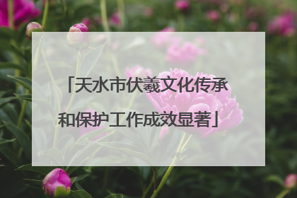 天水市伏羲文化传承和保护工作成效显著