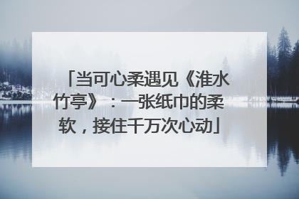 当可心柔遇见《淮水竹亭》：一张纸巾的柔软，接住千万次心动
