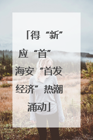 得“新”应“首” 海安“首发经济”热潮涌动