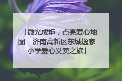 微光成炬，点亮爱心地图—济南高新区东城逸家小学爱心义卖之旅