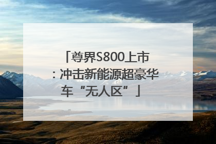 尊界S800上市：冲击新能源超豪华车“无人区”