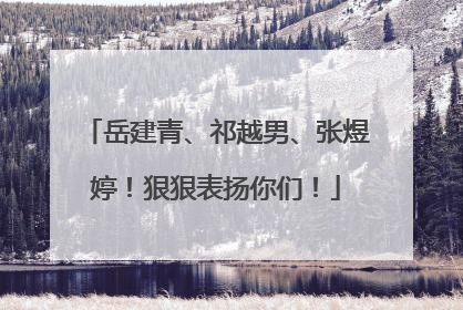岳建青、祁越男、张煜婷！狠狠表扬你们！