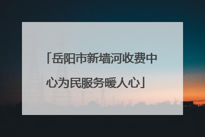 岳阳市新墙河收费中心为民服务暖人心