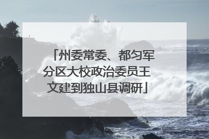 州委常委、都匀军分区大校政治委员王文建到独山县调研
