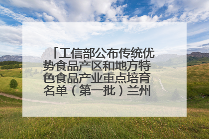 工信部公布传统优势食品产区和地方特色食品产业重点培育名单（第一批）兰州牛肉拉面位列其中