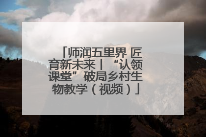 师润五里界 匠育新未来丨“认领课堂”破局乡村生物教学（视频）