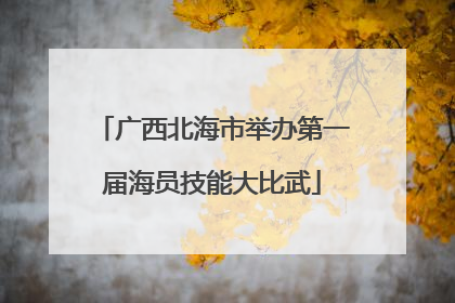 广西北海市举办第一届海员技能大比武