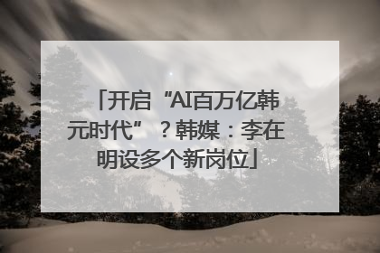 开启“AI百万亿韩元时代”？韩媒：李在明设多个新岗位