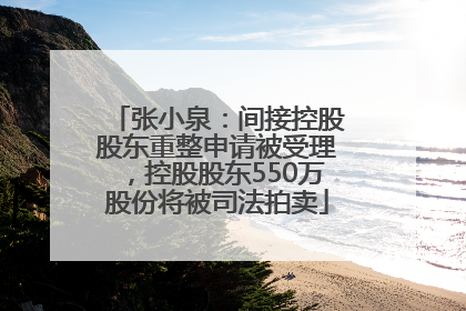 张小泉：间接控股股东重整申请被受理，控股股东550万股份将被司法拍卖