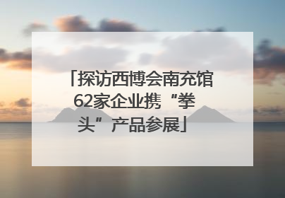 探访西博会南充馆 62家企业携“拳头”产品参展