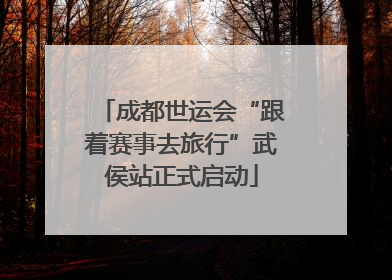 成都世运会“跟着赛事去旅行”武侯站正式启动