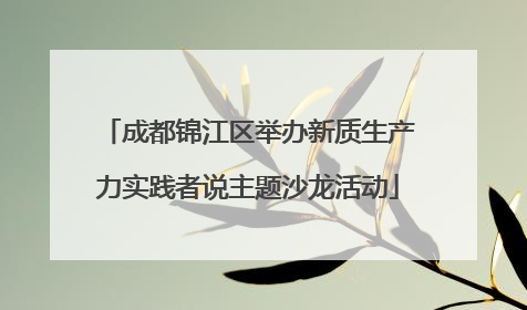 成都锦江区举办新质生产力实践者说主题沙龙活动