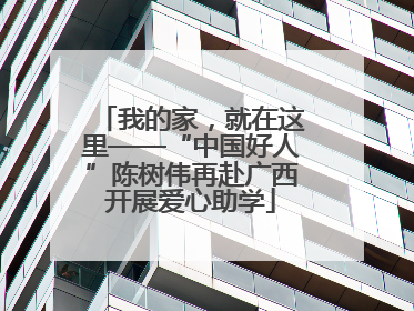 我的家，就在这里——“中国好人”陈树伟再赴广西开展爱心助学