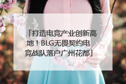 打造电竞产业创新高地！BLG无畏契约电竞战队落户广州花都