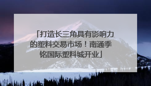 打造长三角具有影响力的塑料交易市场！南通季铭国际塑料城开业