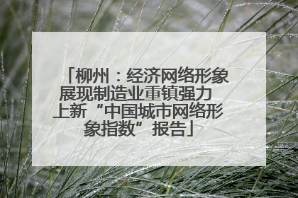 柳州：经济网络形象展现制造业重镇强力 上新“中国城市网络形象指数”报告