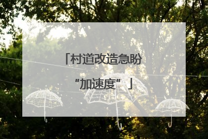 村道改造急盼“加速度”