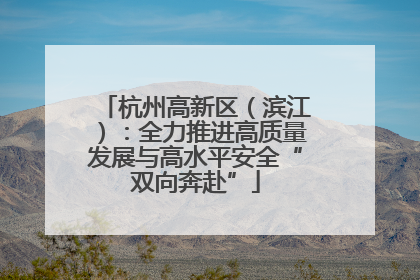 杭州高新区（滨江）：全力推进高质量发展与高水平安全“双向奔赴”
