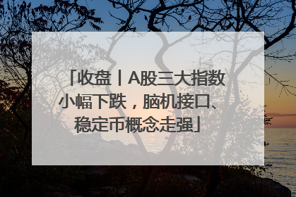 收盘丨A股三大指数小幅下跌，脑机接口、稳定币概念走强