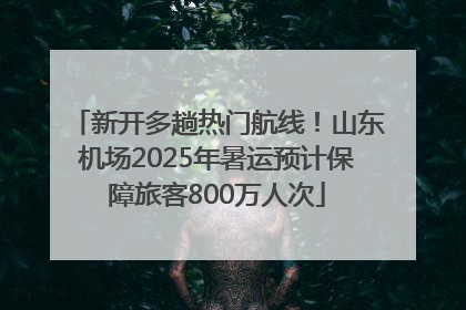 新开多趟热门航线！山东机场2025年暑运预计保障旅客800万人次