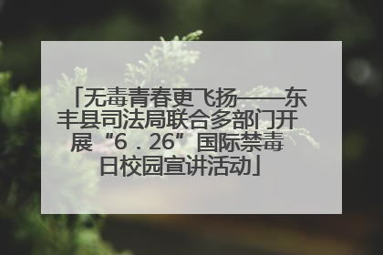 无毒青春更飞扬——东丰县司法局联合多部门开展“6．26”国际禁毒日校园宣讲活动