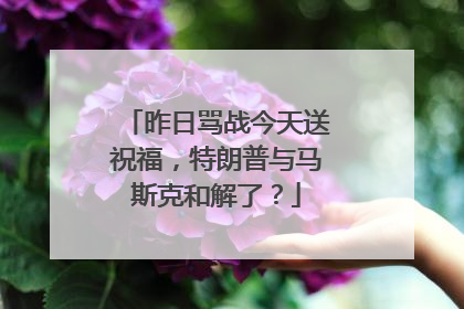 昨日骂战今天送祝福，特朗普与马斯克和解了？