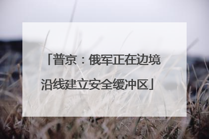 普京：俄军正在边境沿线建立安全缓冲区