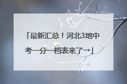 最新汇总！河北3地中考一分一档表来了→