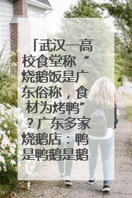 武汉一高校食堂称“烧鹅饭是广东俗称，食材为烤鸭”？广东多家烧鹅店：鸭是鸭鹅是鹅