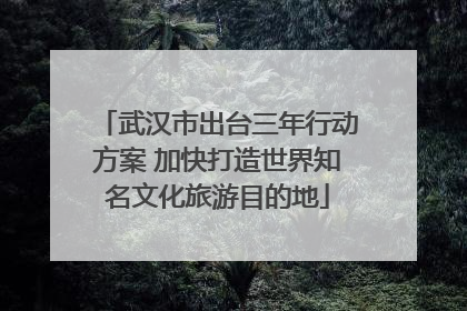 武汉市出台三年行动方案 加快打造世界知名文化旅游目的地