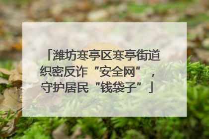 潍坊寒亭区寒亭街道织密反诈“安全网”，守护居民“钱袋子”