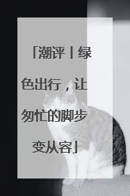 潮评丨绿色出行，让匆忙的脚步变从容